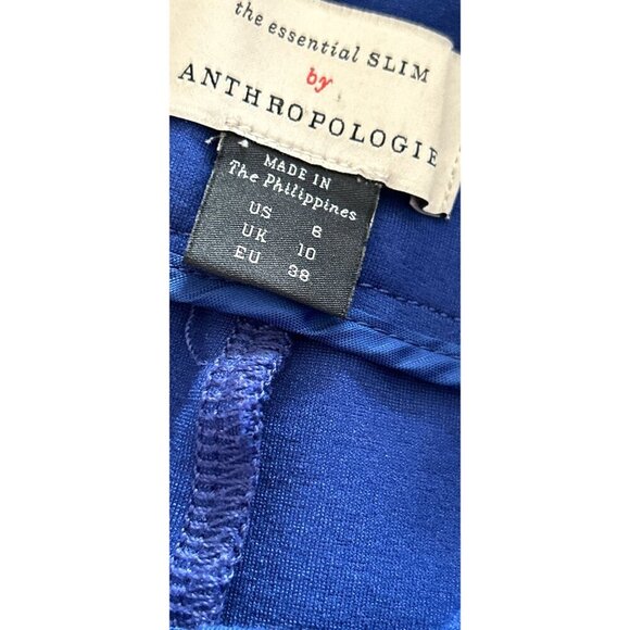 ANTHROPOLOGIE The Slim Essential Royal blue pants Size 8 - Picture 8 of 10